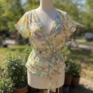 Yellow and green pastel floral